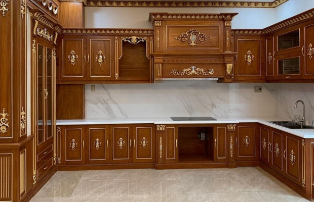 Tủ bếp gỗ tân cổ điển