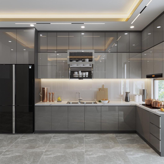 Tủ Bếp Gỗ An Cường Phủ Acrylic Cao Cấp