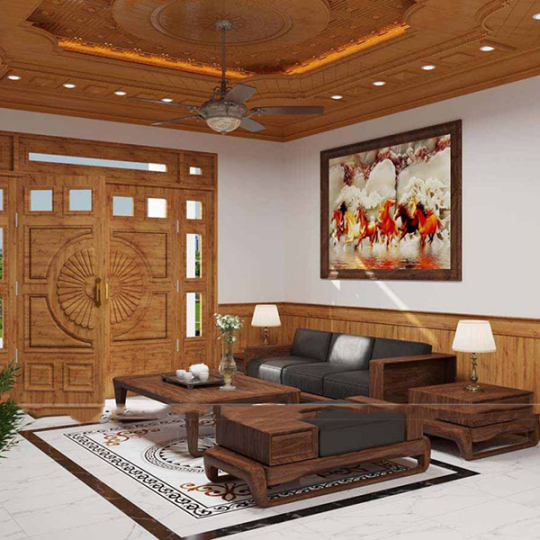 Nội Thất Phòng Khách Full Gỗ
