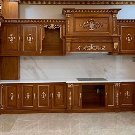Tủ bếp gỗ tân cổ điển